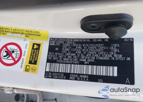 2010 Toyota Highlander Base V6 из США, поврежденный, VIN 5TDZK3EH6AS015845